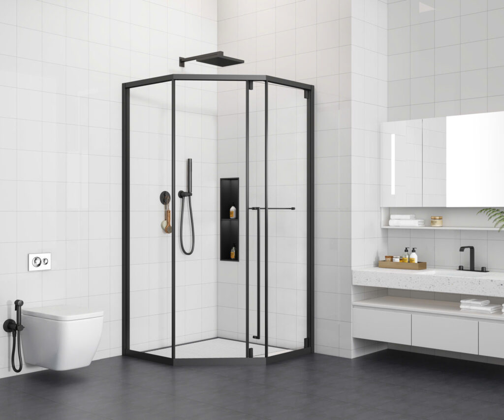 Phòng tắm kính mở quay